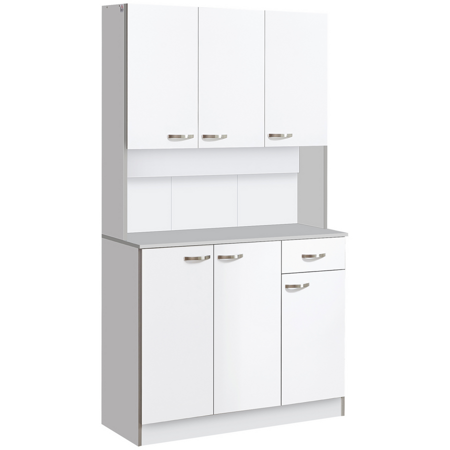 HOMCOM Freestanding Kitchen Cupboard Storage Cabinet with Doors and Drawer