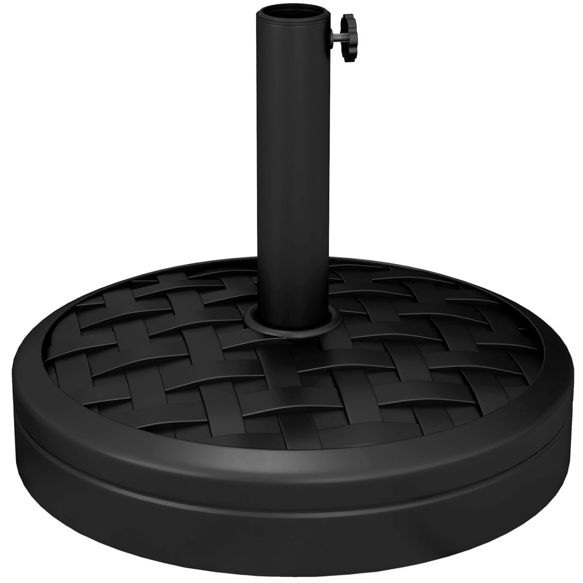 Outsunny 18kg Concrete Parasol Base with Rattan Effect Umbrella Stand