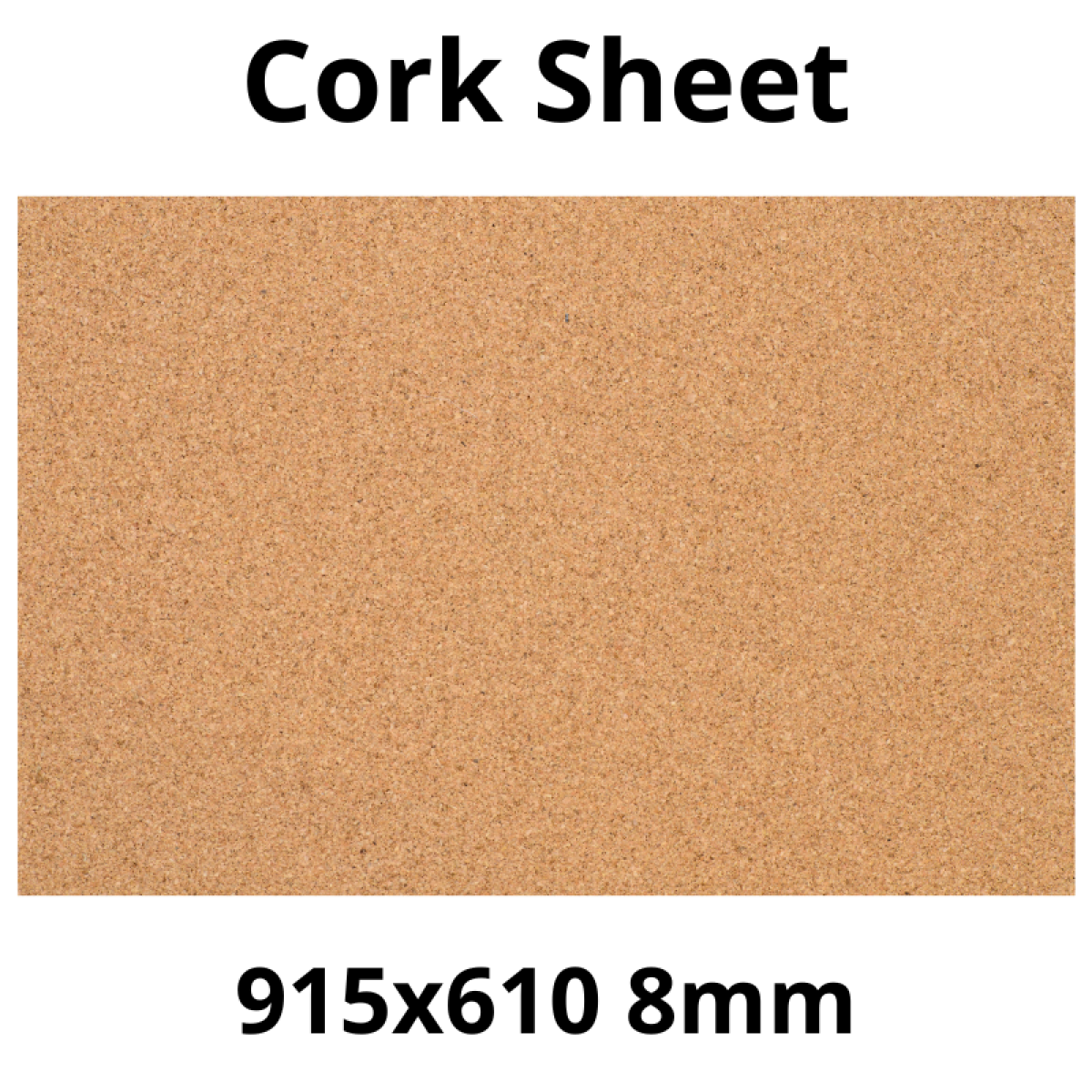 8mm Cork Sheet 915x610mm (1 Pack) — DIY Décor Base, No Fuss