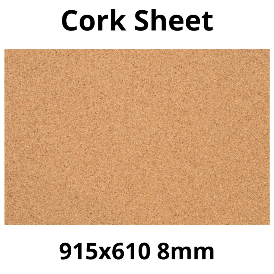 8mm Cork Sheet 915x610mm (1 Pack) — DIY Décor Base, No Fuss