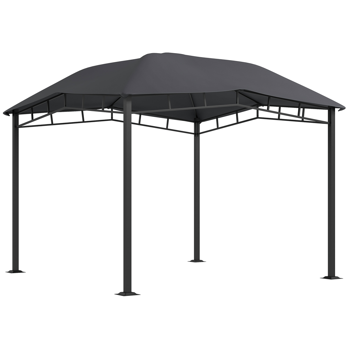 Outsunny 3x3 m Outdoor Patio Gazebo Pavilion Canopy Tent Steel Frame Grey