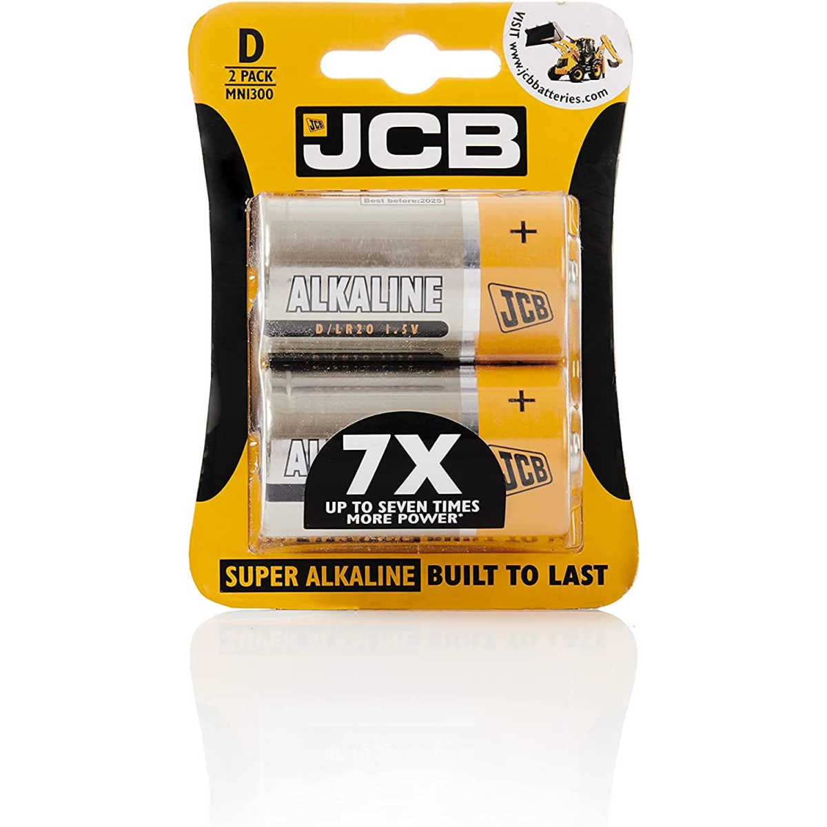 JCB D Size LR22 Super Alkaline Batteries, 2 Per Card