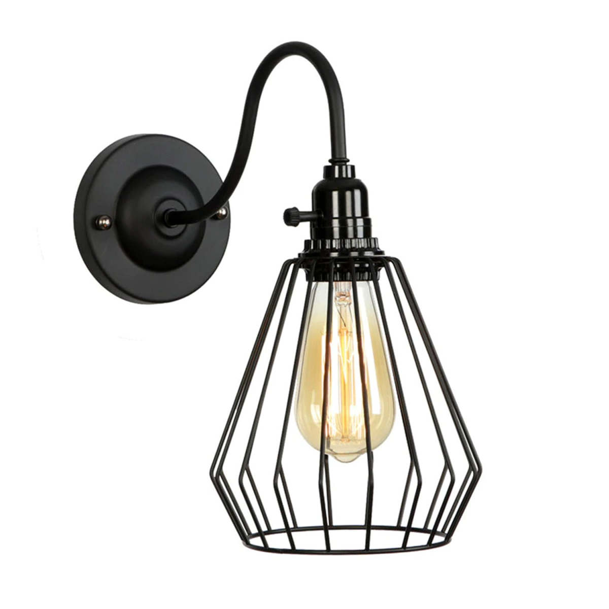 Black Cage Wall Light