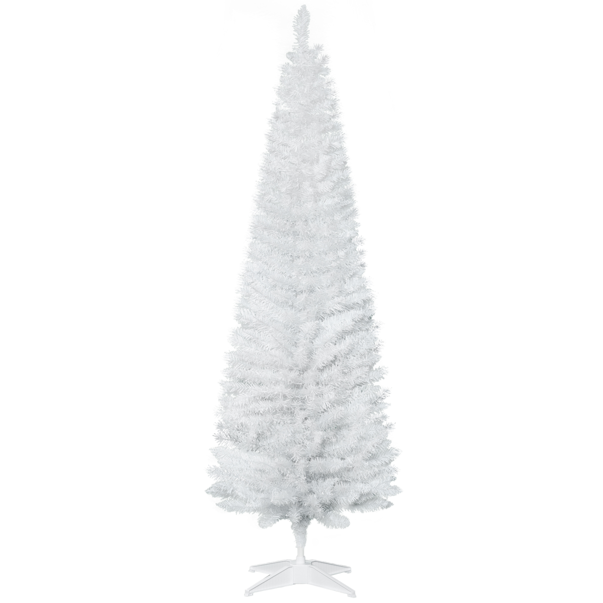 1.8m White Artificial Pine Pencil Slim Christmas Tree with 390 Branch Tips
