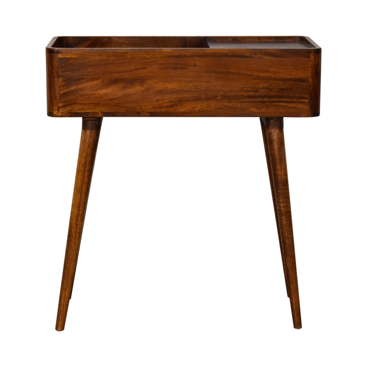 Artisan Furniture Solid Wood Open-top Chestnut Console, 1 Top Shelf, Dark Brown