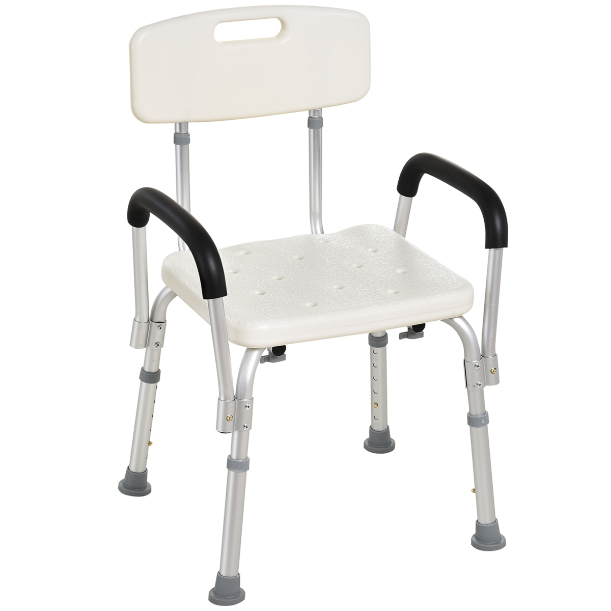 Light Weight Aluminum Shower Bench with Back & Armrest