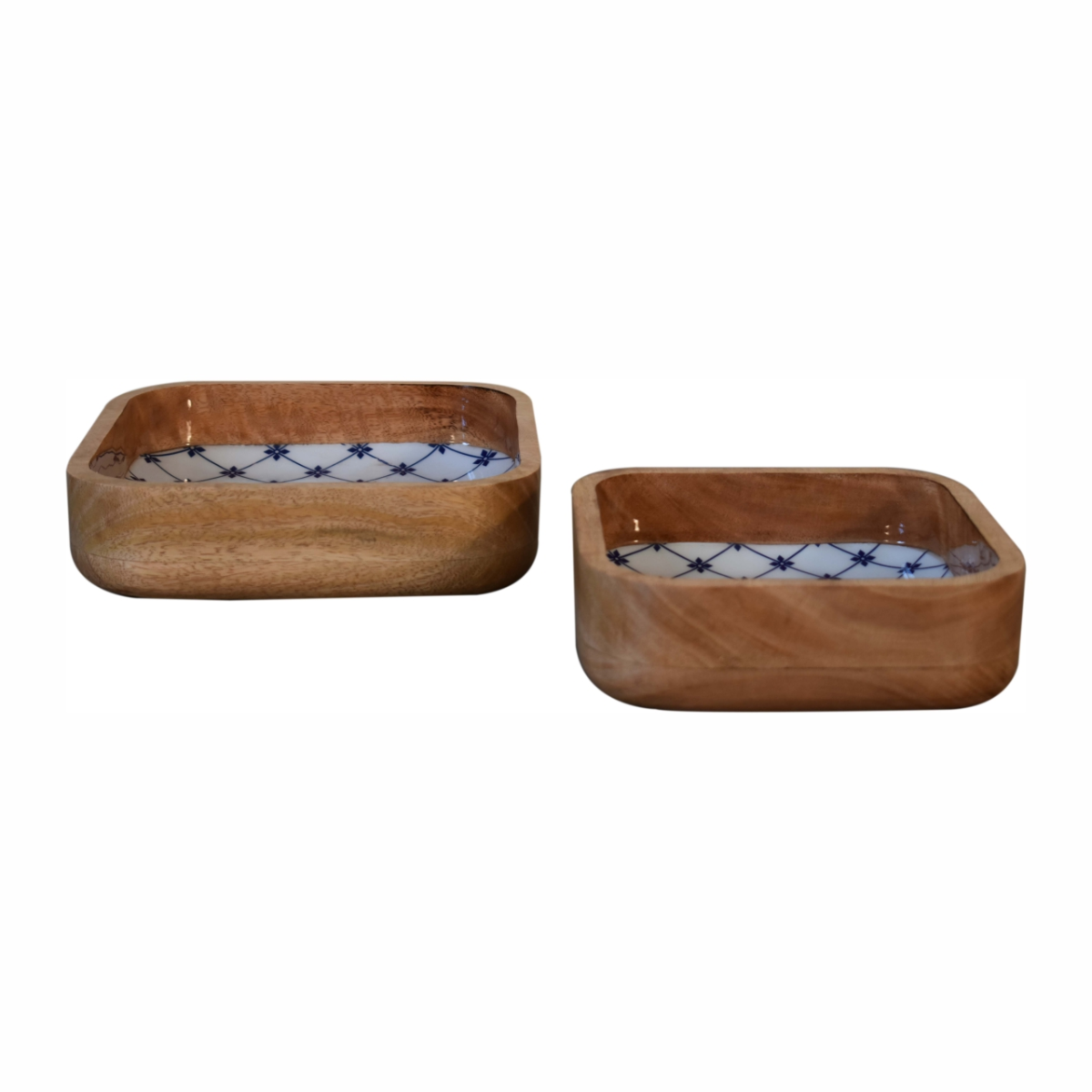 Artisan Furniture Solid Wood Square Bowl Set of 2