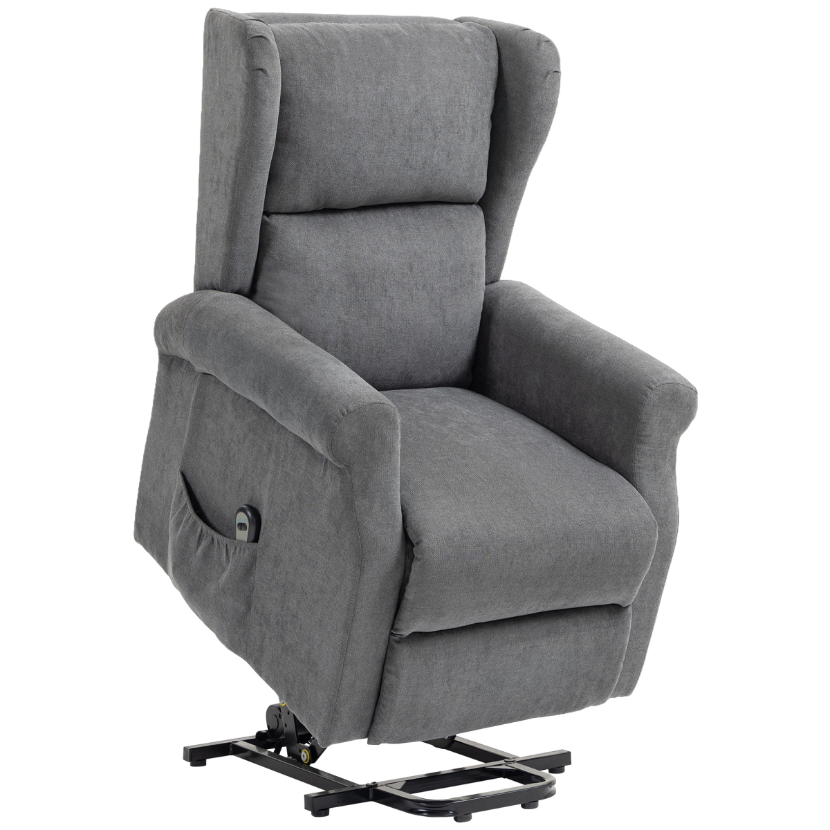 HOMCOM Power Lift Chair, Fabric Recliner Armchair with Remote, Charcoal Grey
