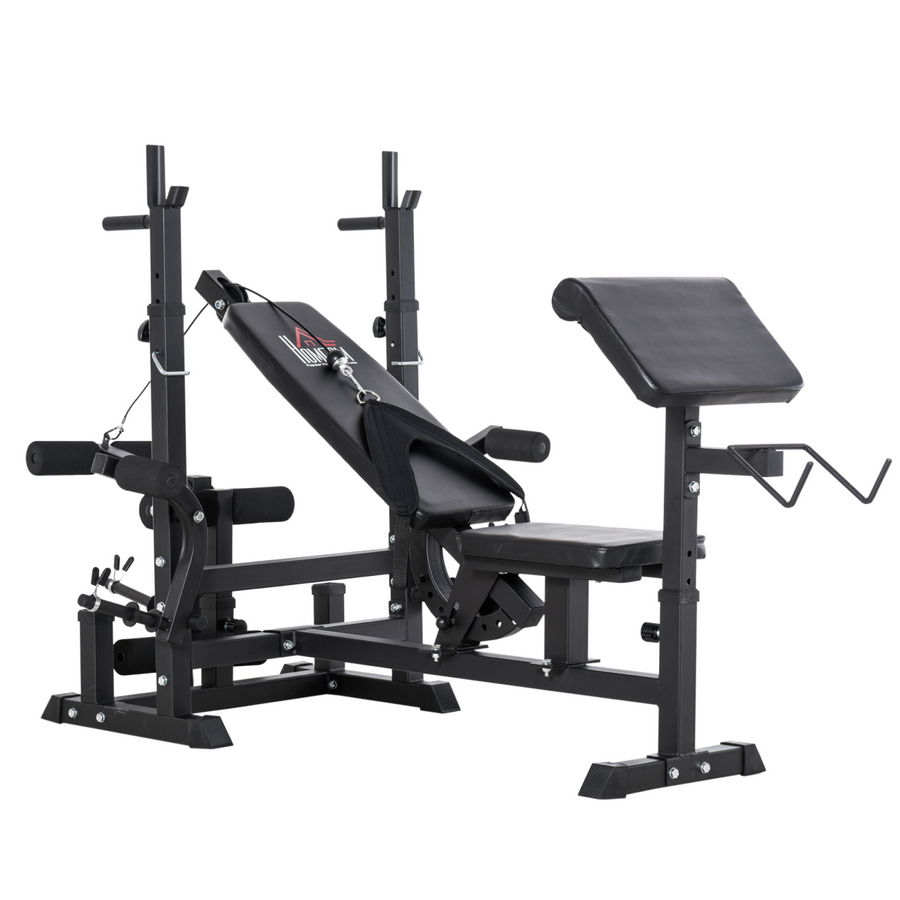 Multi-Exercise Full-Body Weight Bench with Bench Press & Leg Extension
