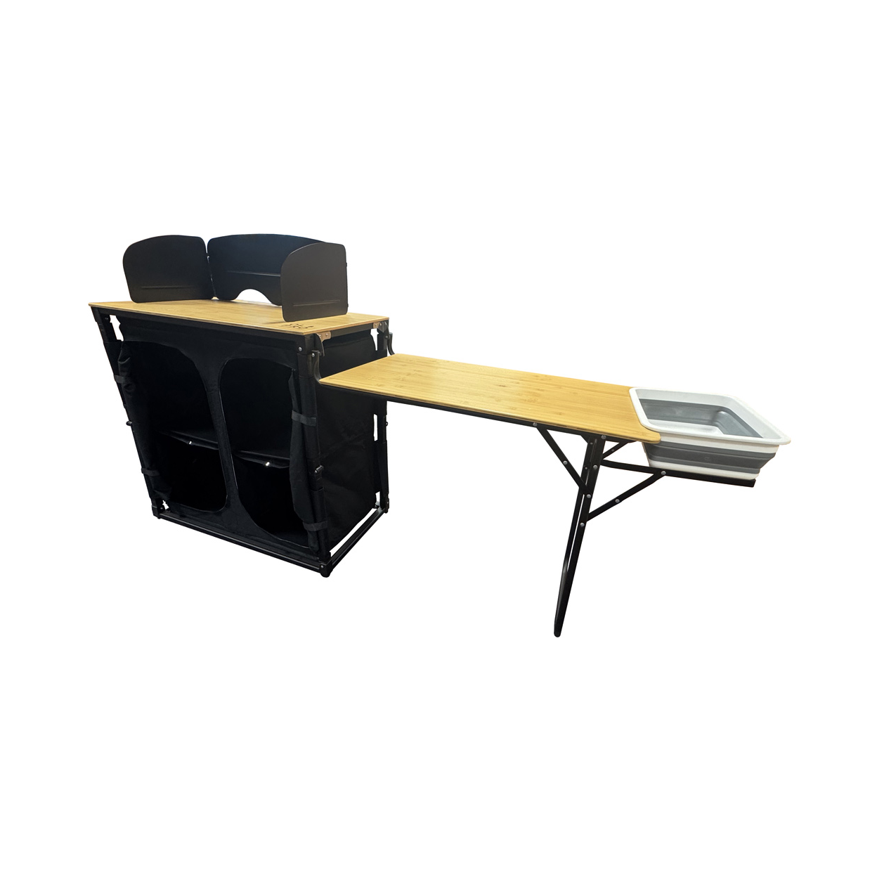 OLPRO Bamboo Camp Kitchen with Side Table