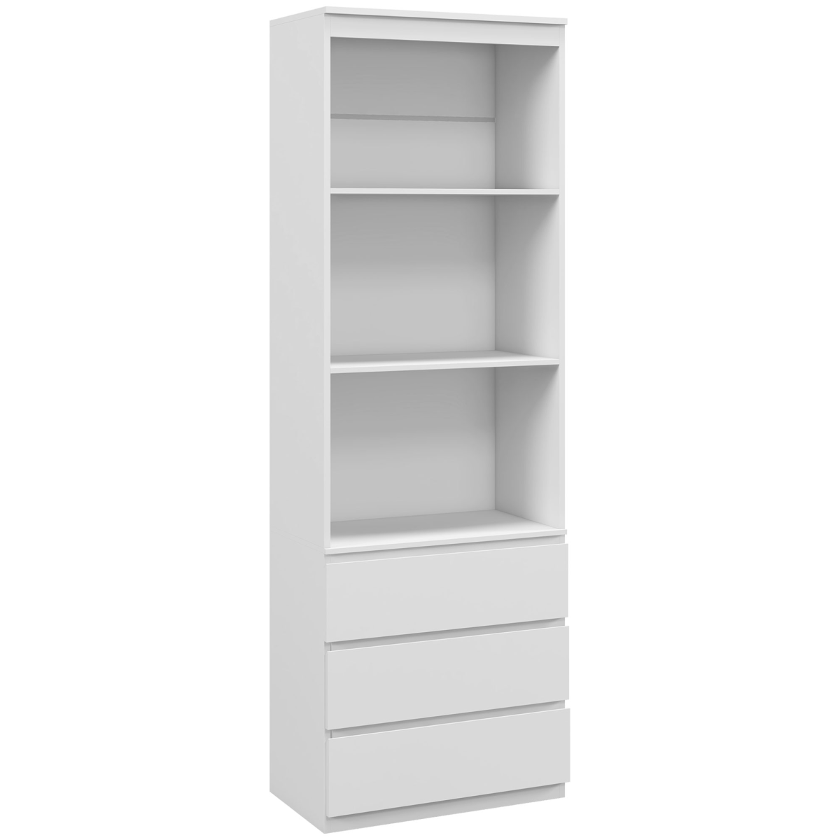 HOMCOM 180cm Tall Bookshelf Storage Shelf Unit with 3 Shelves and 3 Drawers, White