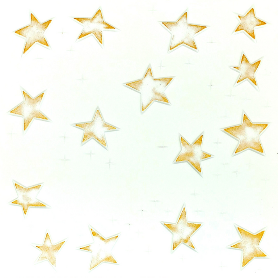 Gold Stars Decorative Ceiling & Wall Panels, 2m² (8 Tiles) - White & Gold
