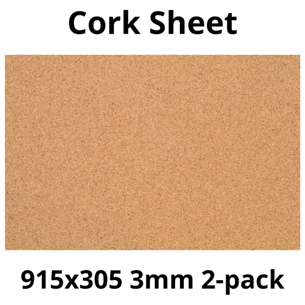 Cork Sheet 915 x 305 mm 3 mm Pack of 2