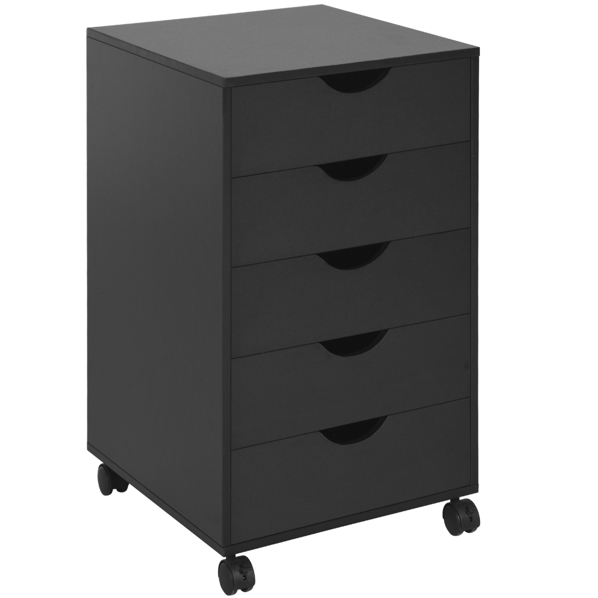 HOMCOM Mobile Vertical Filing Cabinet with 5 Drawers, Black