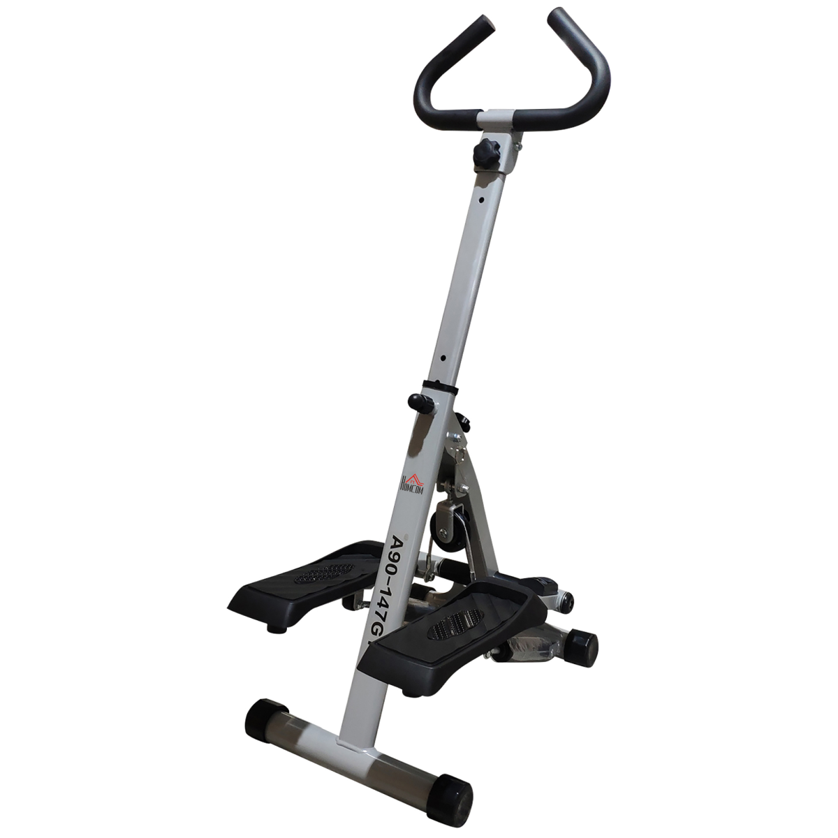 Foldable Stepper Adjustable Step Machine with Handlebar and LCD Display, Grey