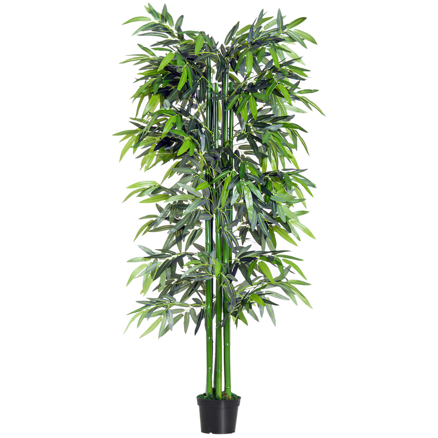 Artificial Bamboo Tree Plant 1.8 m, Green Bamboo, Black Pot