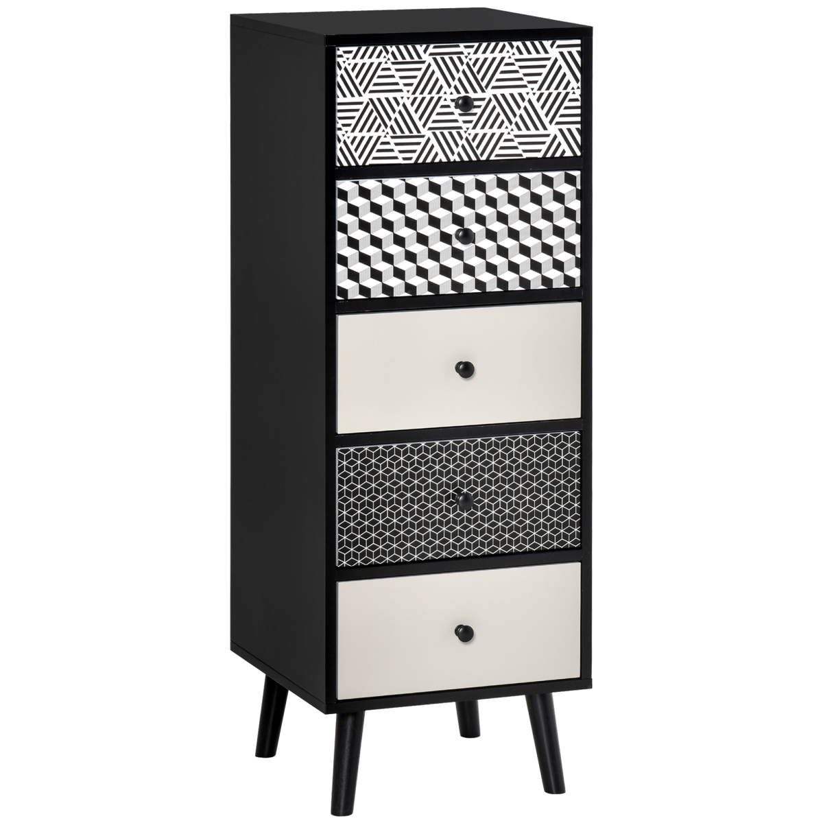 Chest of Drawers, 5 Drawer Dresser, Wooden Storage Cabinet
