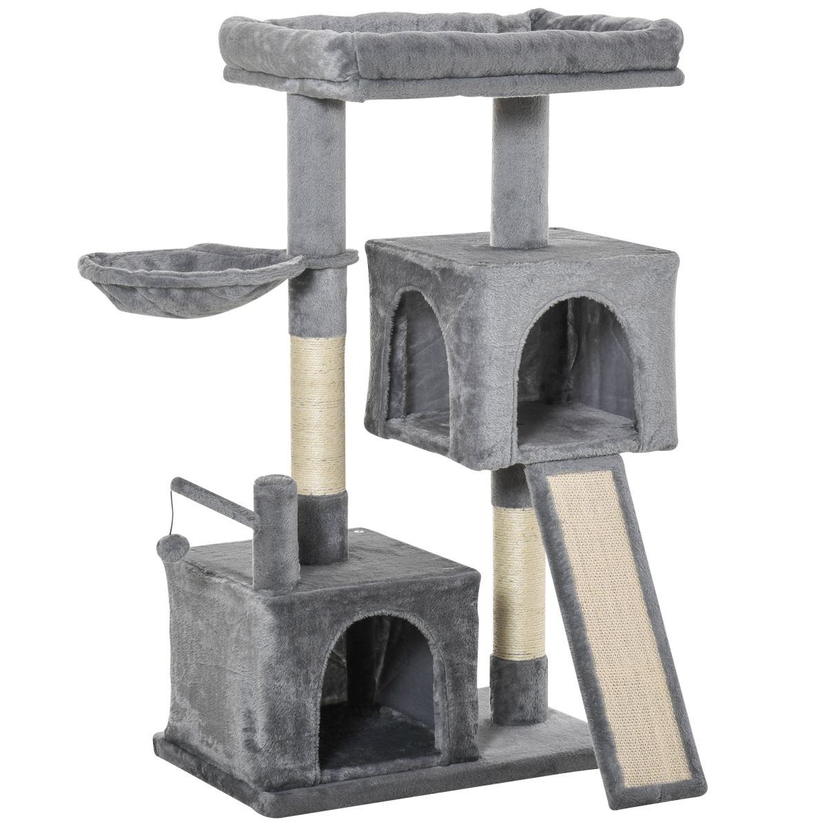 Cat Tree Tower with Sisal Scratching Posts, Pad, Hanging Ball, Perch, Condo and Hammock