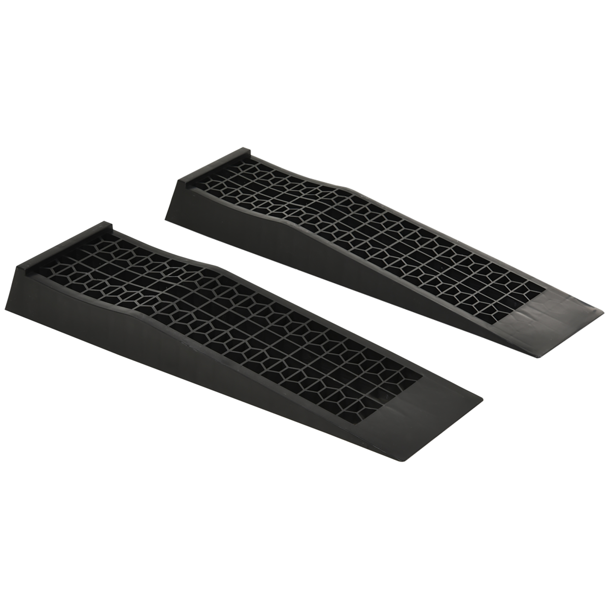 2 Pcs 70 x 20cm Thick Plastic Curb Ramps Anti-Slip Surface Tyre Friction