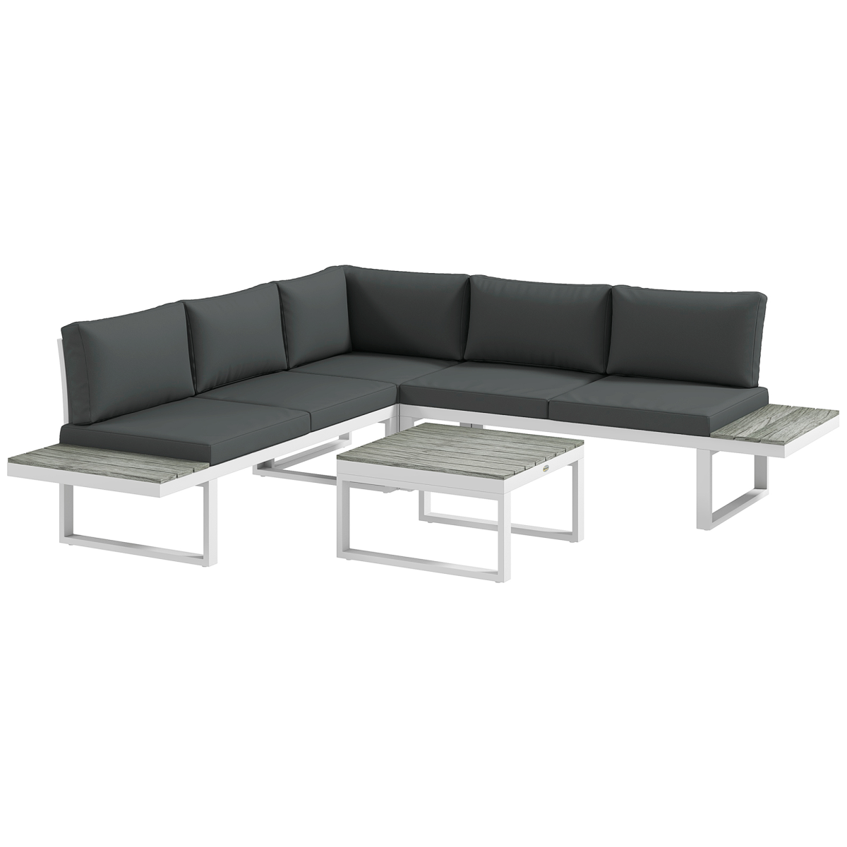 Outsunny 4 Piece Garden Set with 5-Level Recline Corner Conversation Sofa Set