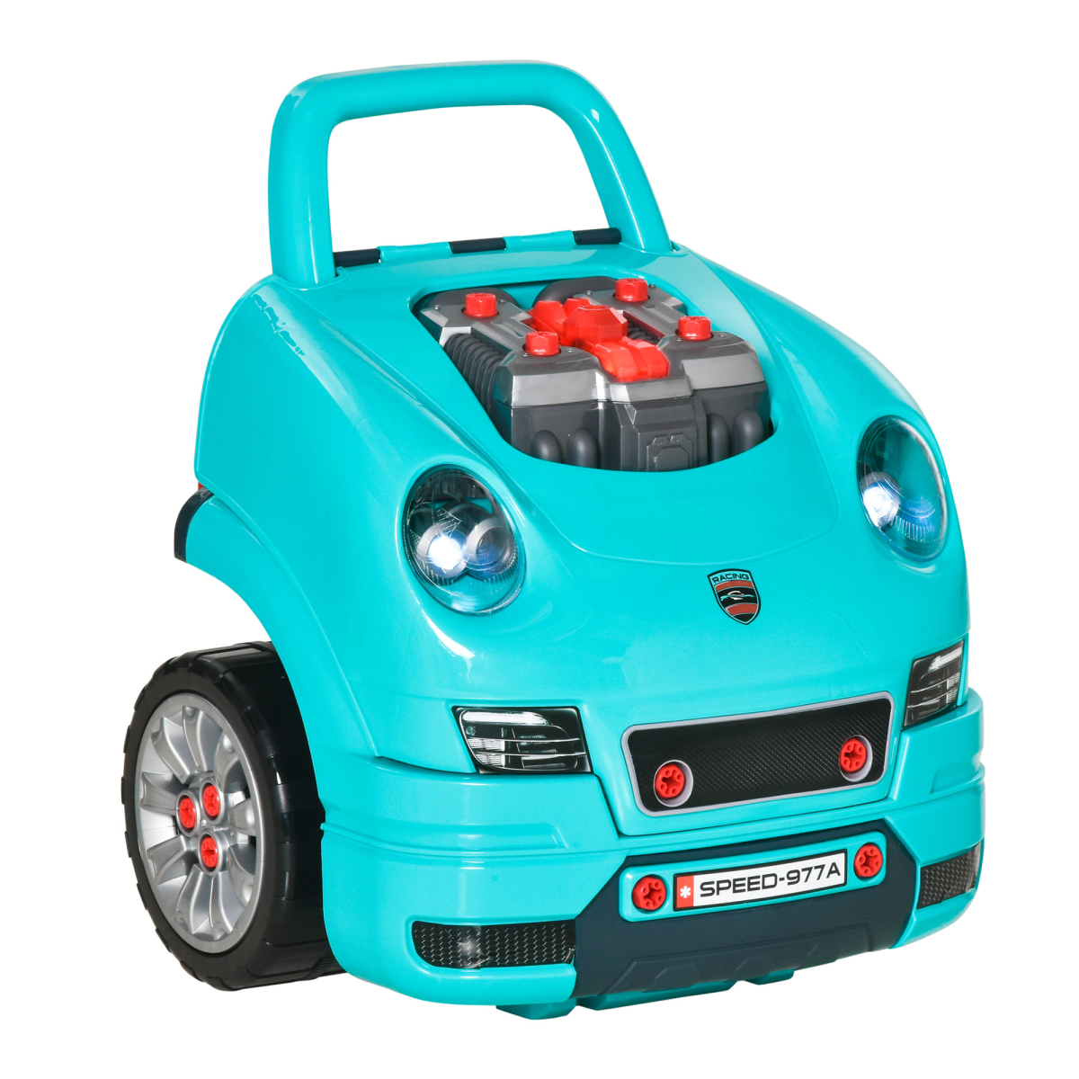 Kids Truck Engine Toy Set, Teal Green