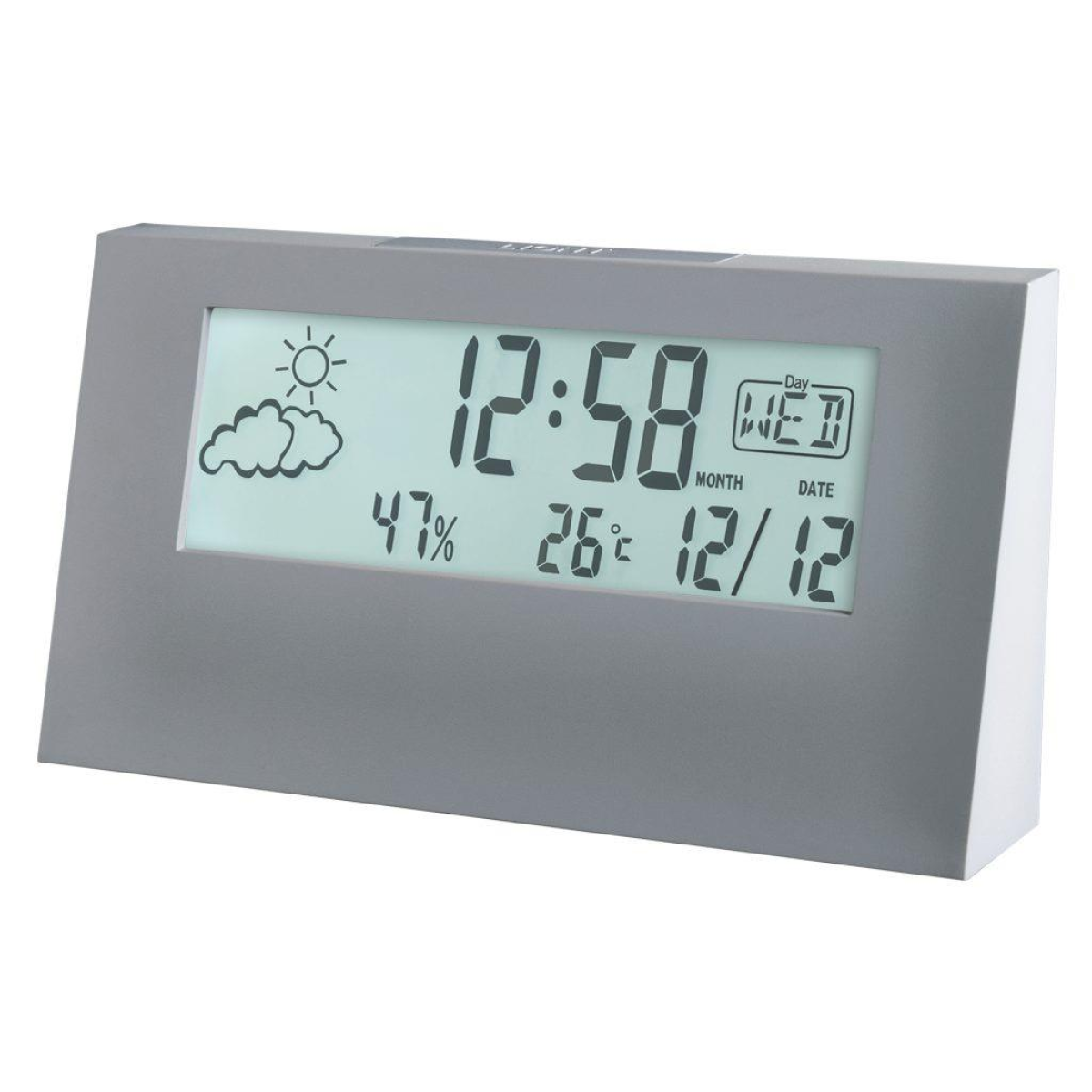 Acctim 15847 Vertex Weather Station Pigeon Grey Alarm Clock