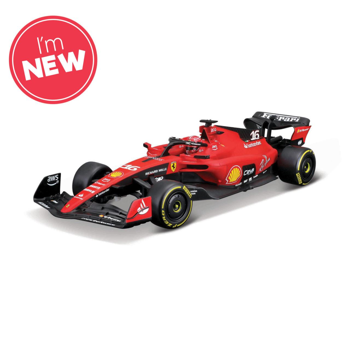 Maisto Premium RC Remote Control F1 Ferrari SF90 2023 Charles Leclerc 2.4GHz 1/24 Scale