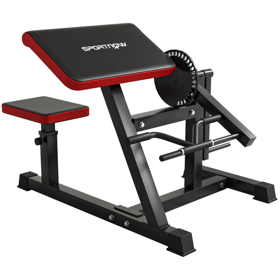 SPORTNOW Adjustable Preacher Curl Bench with Elbow Cushion for Home Gym