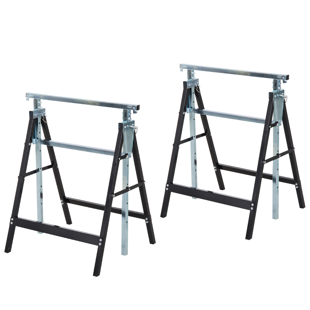 2x Telescopic Builders Trestle Work Bench - Black