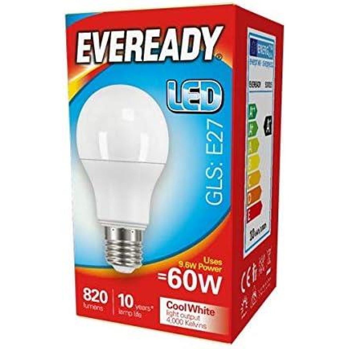 Eveready LED GLS Bulbs ES E27 Screw In Cap, Pack of 5