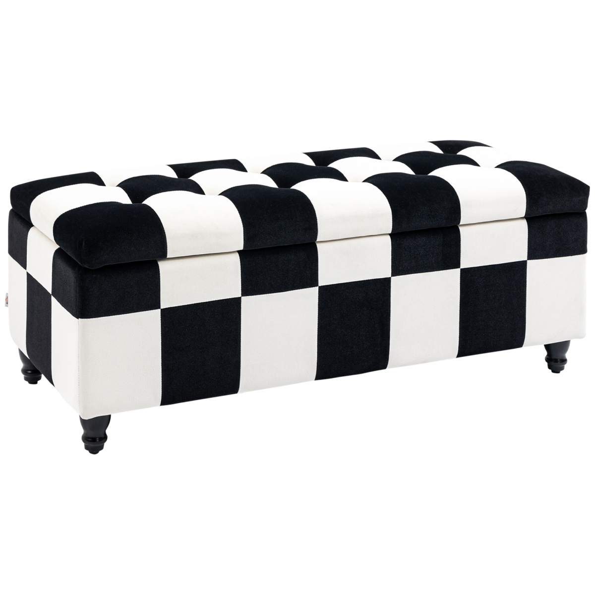 114 x 47 x 47cm Velvet Storage Ottoman, Button-Tufted Footstool Box