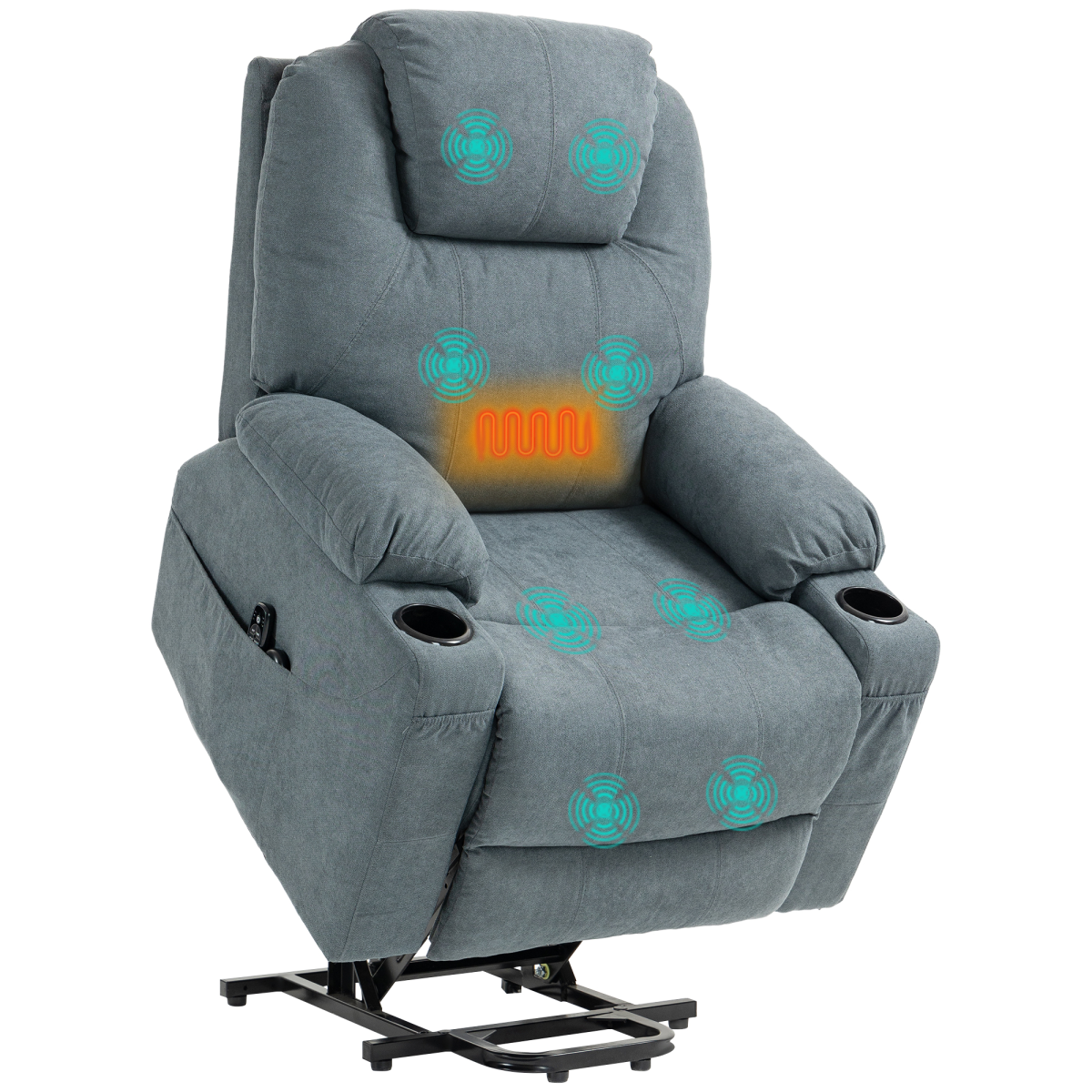 HOMCOM Lift Chair with Vibration Massage and Heat, Grey