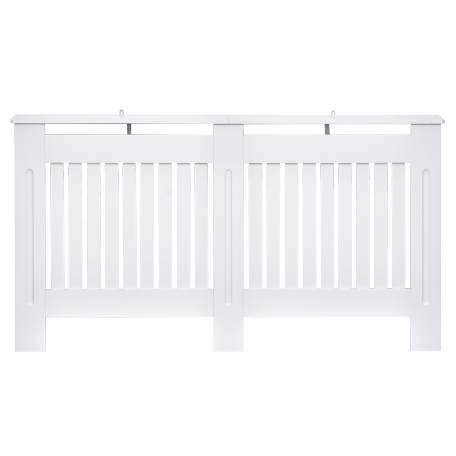 HOMCOM Radiator Cover Painted Slatted MDF Cabinet Lined Grill 152x19x81cm