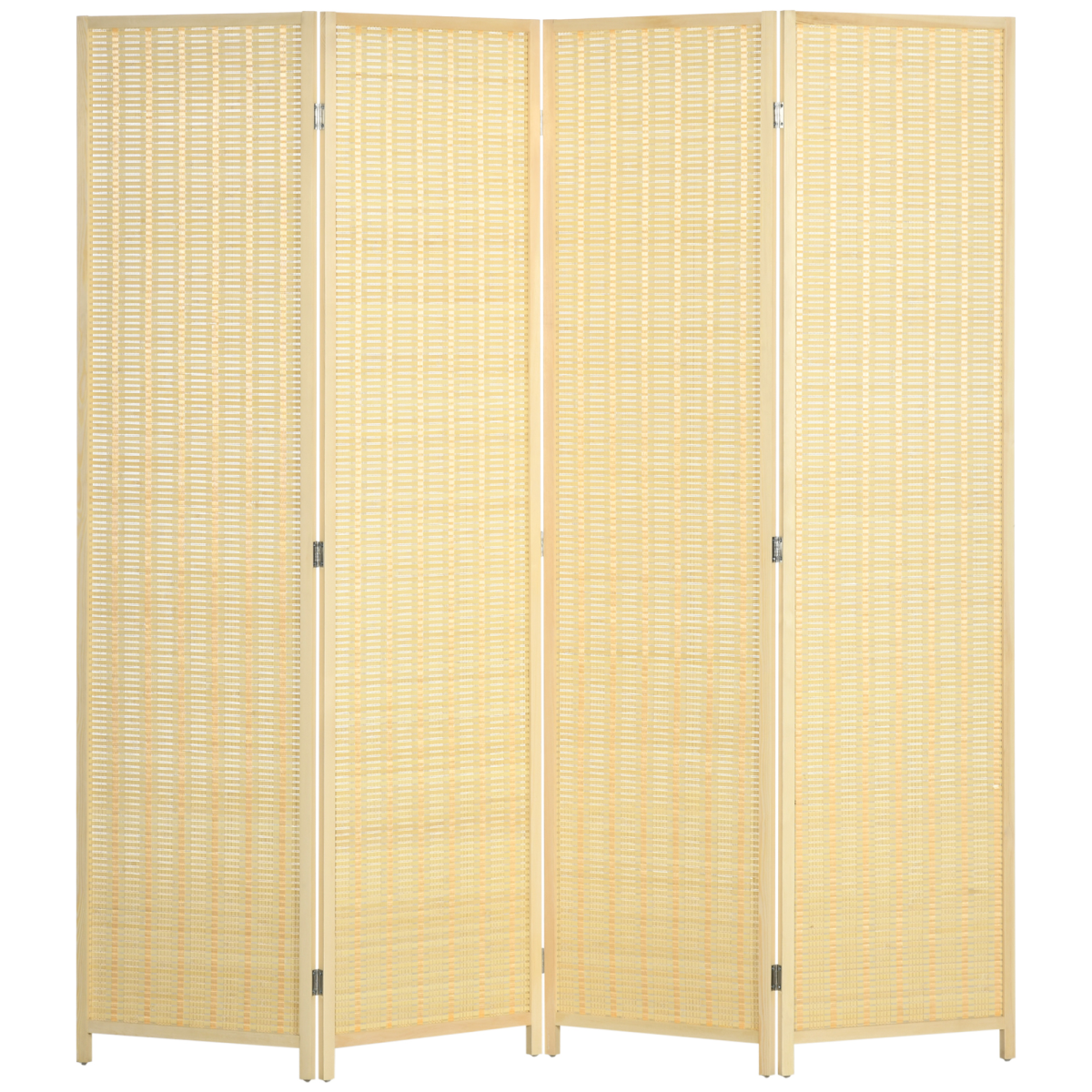HOMCOM 4 Panel Folding Room Divider 170cm Natural