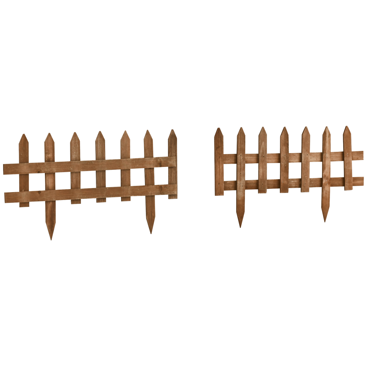 12 Pack Wooden Border Fence, Garden Fixed Picket Fence