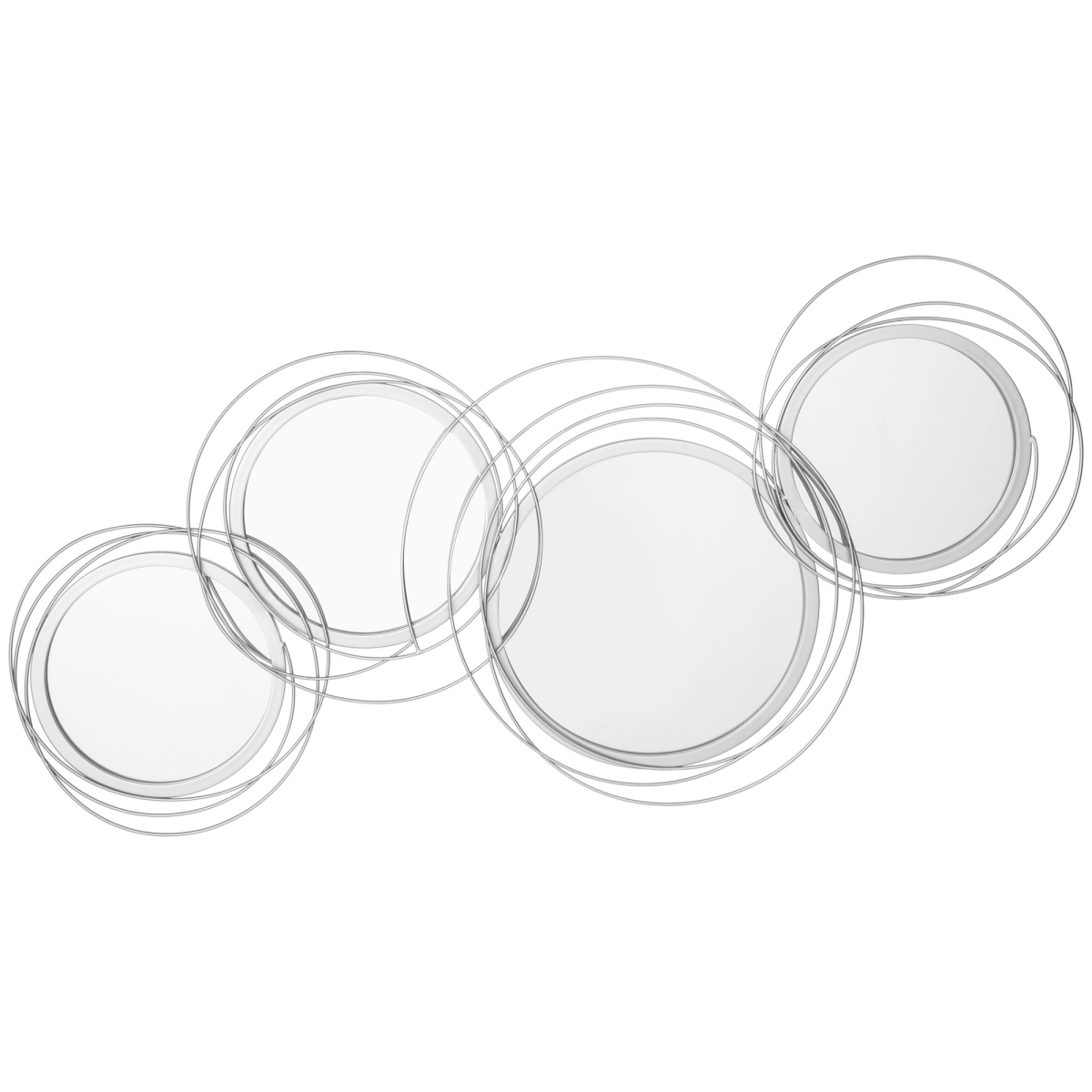 HOMCOM Metal Wall Art Decorative Mirror, Silver