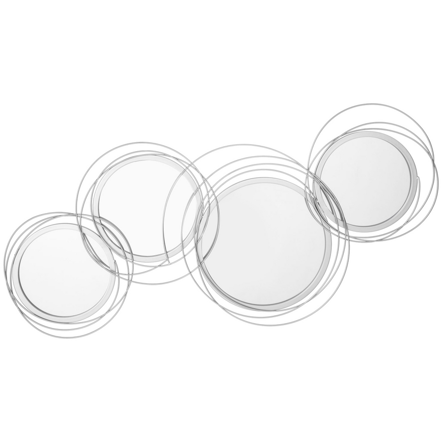 HOMCOM Metal Wall Art Decorative Mirror, Silver