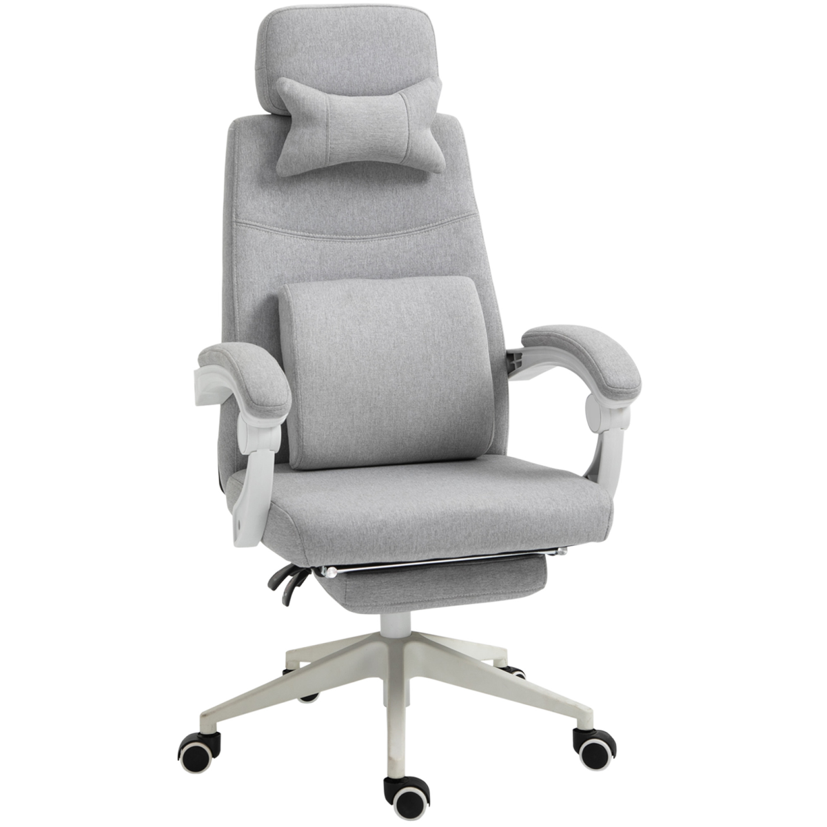 Ergonomic Home Office Chair 360 Swivel with Footrest, Height Adjustable, Grey