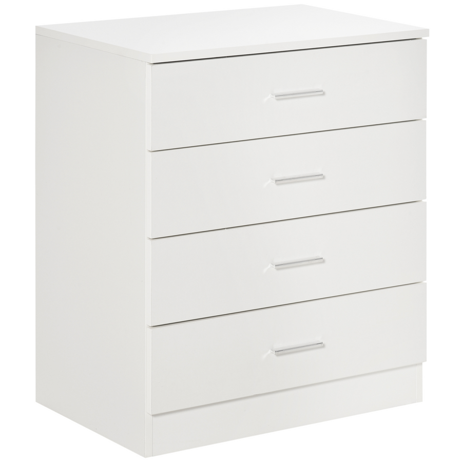 Storage Cabinet Vertical Drawer Chest of 4 w/ Metal Rails Anti-Tip