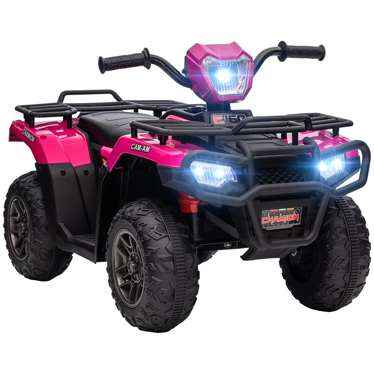 HOMCOM 12V Electric Quad Bike for Kids with LED Headlights and Music, Pink