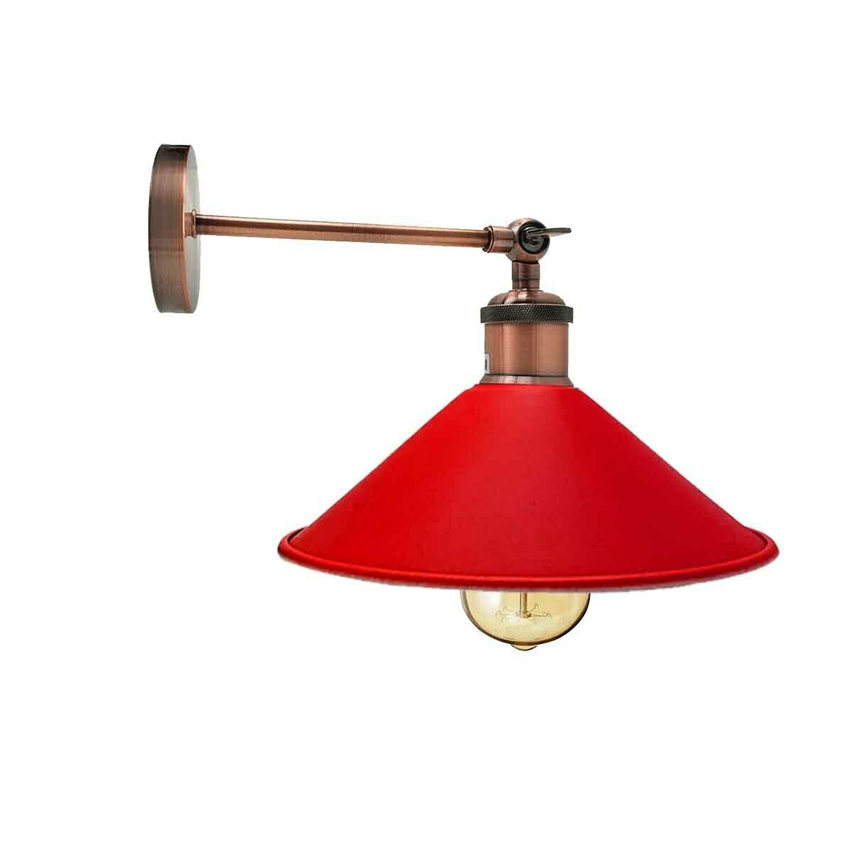 Loft Wall Light Red Metal Shade E27