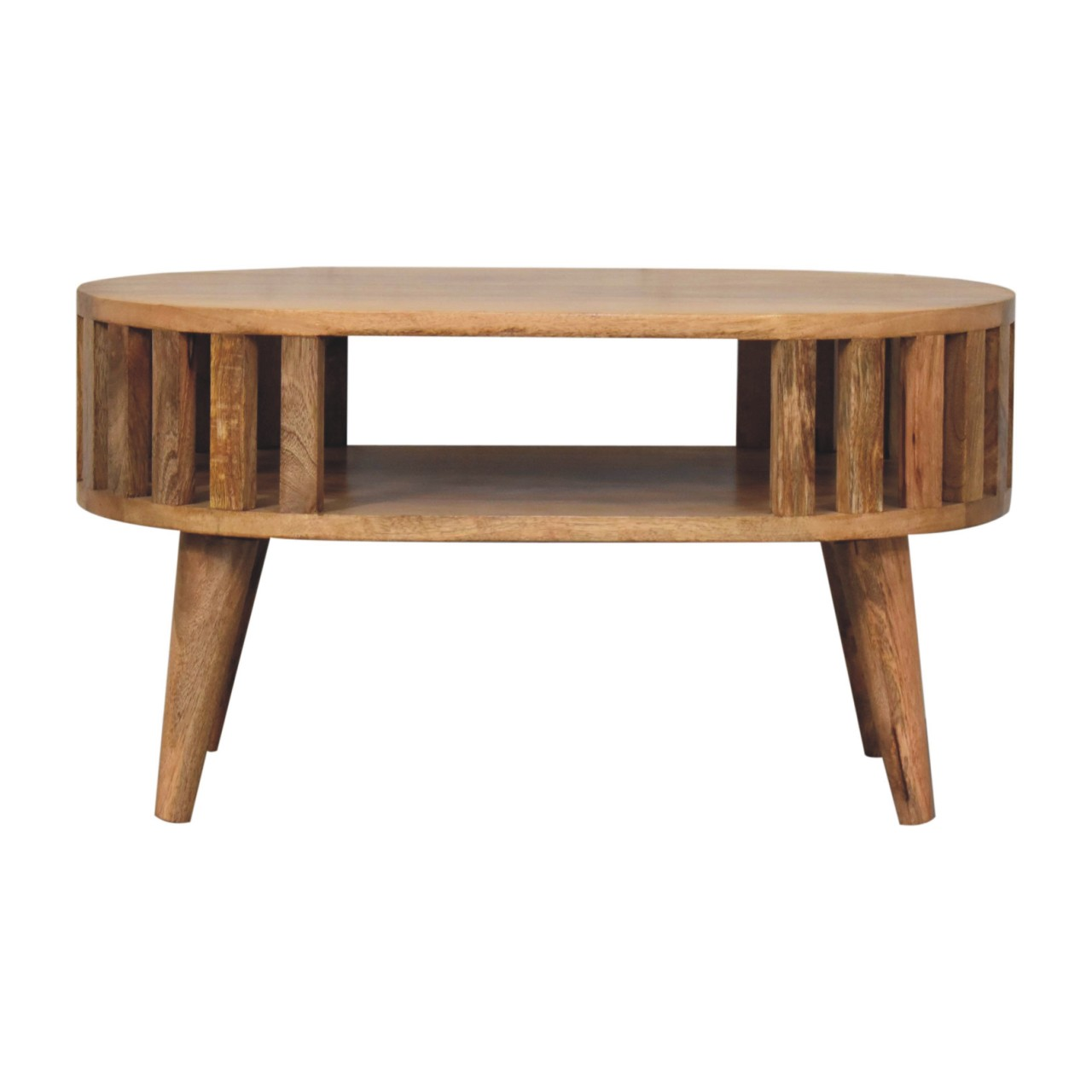 Artisan Furniture Solid Wood Mini Ariella Coffee Table, Brown, 1 Open Slot