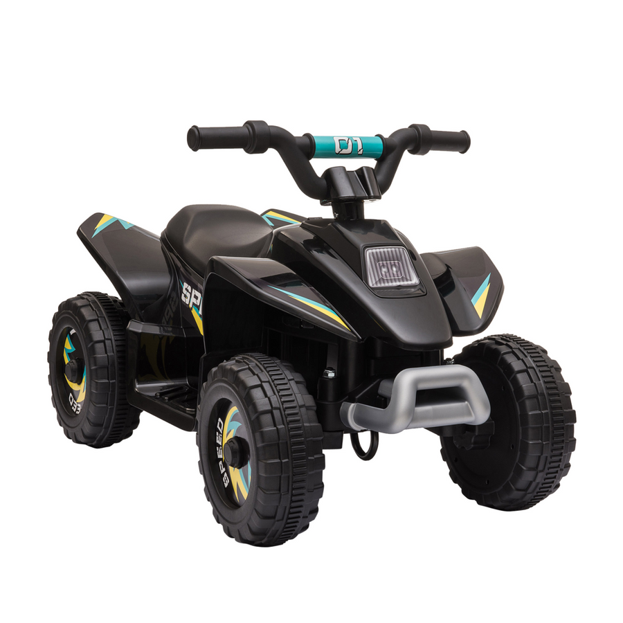 6V Kids Electric Ride On Car with Big Wheels for Toddlers, Black, 18-36 Months