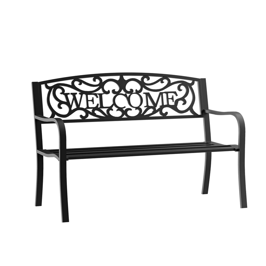 126L x 60W x 85H cm Steel Bench - Black