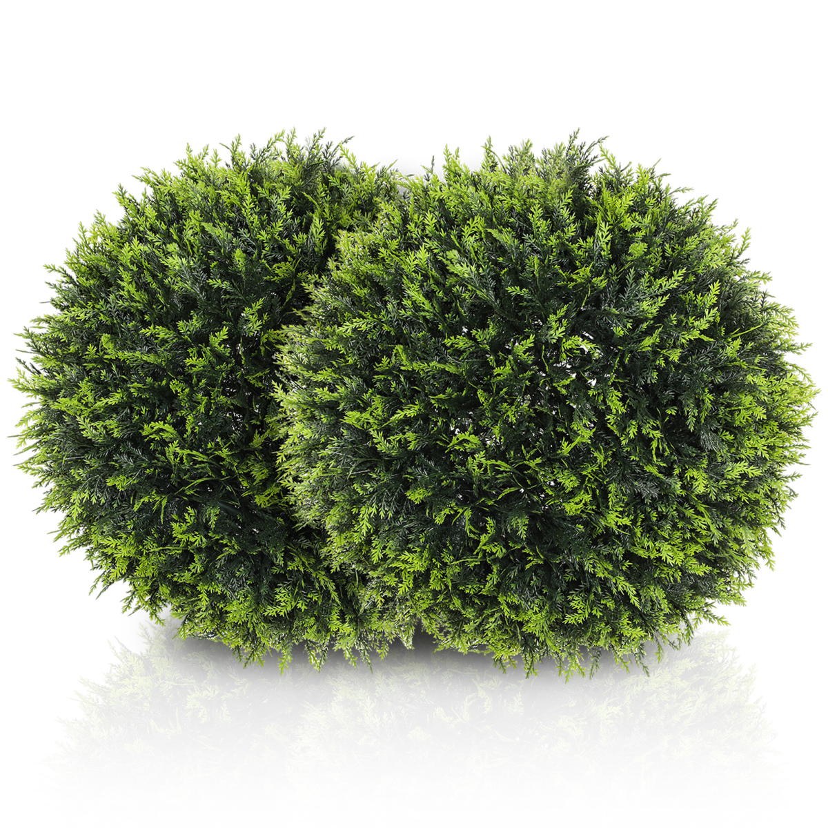 HOMCOM Set of 2 Artificial Plant Topiary Balls, Green