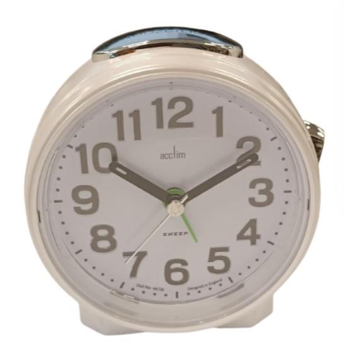 Acctim Eden Non Ticking Sweep Crescendo Alarm Clock in White 16522