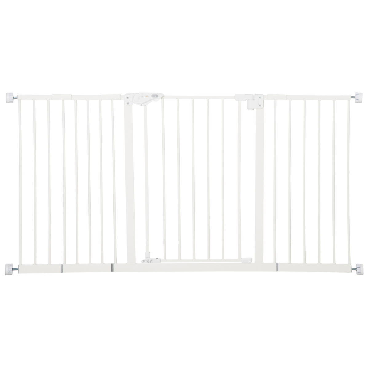 Adjustable Safety Gate with 3 Extensions and Four Adjustable Screws, White