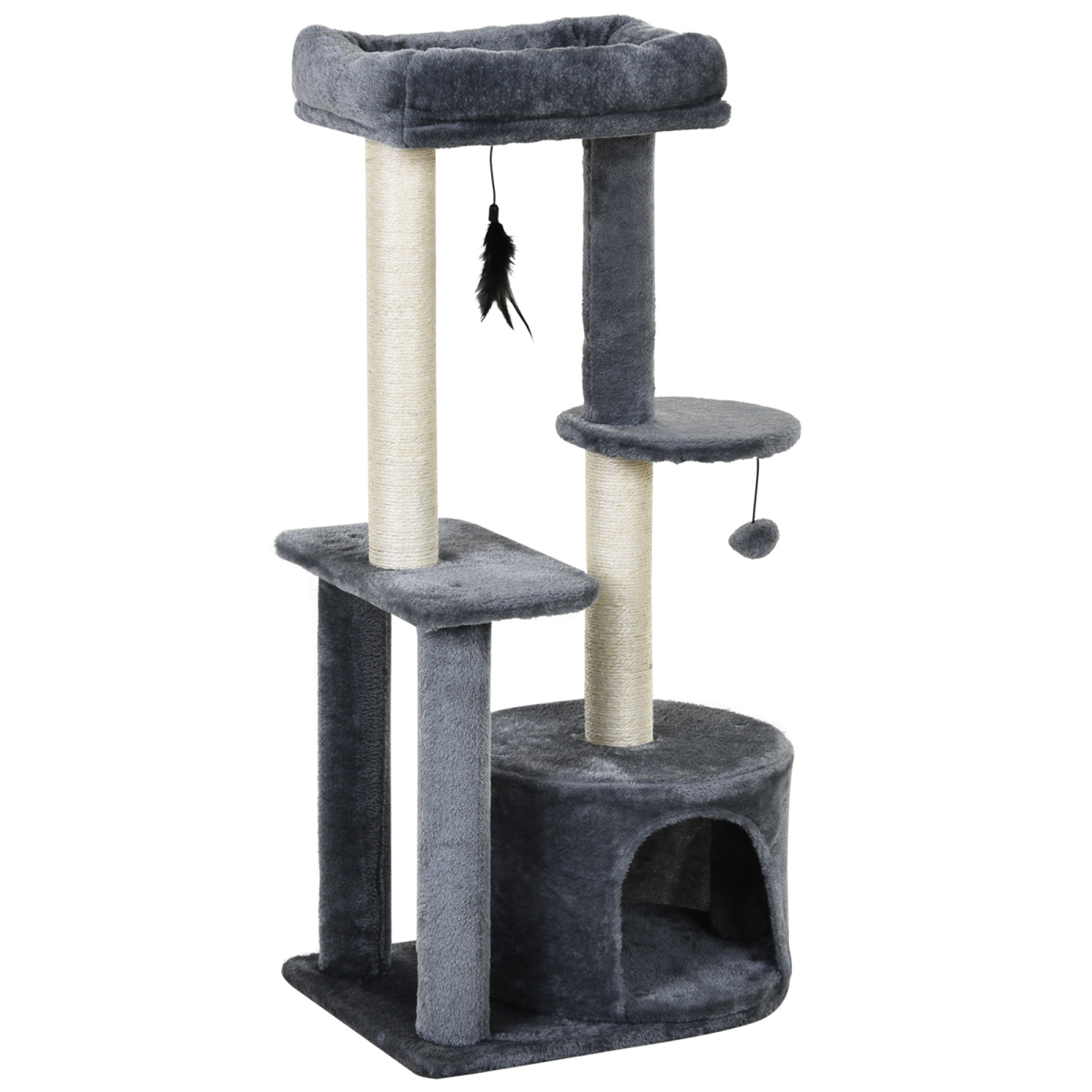 Cat Multi-Activity Tree Tower with Perch, House, Scratching Post and Play Ball
