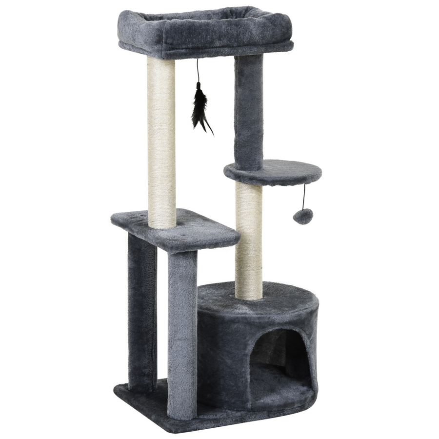 Cat Multi-Activity Tree Tower with Perch, House, Scratching Post and Play Ball