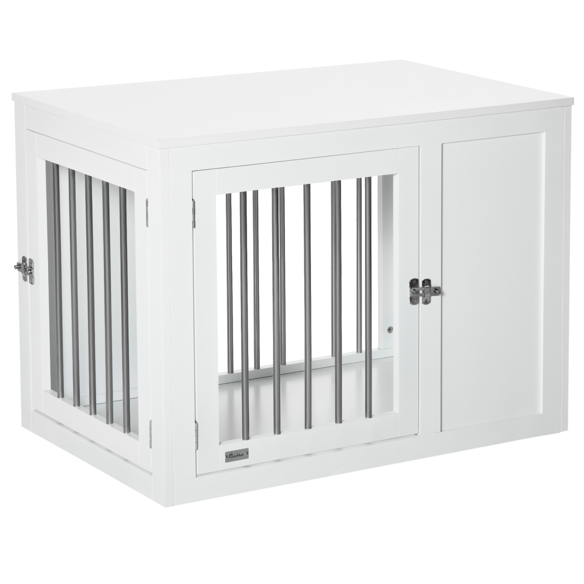 Furniture-Style Dog Crate End Table with 2 Doors for Medium Dogs Pawhut